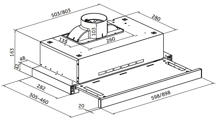 iLVE FR90-2 Slide Out Range Hood - Product overview
