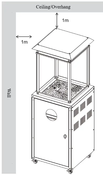blumfeldt 10034280 Flagranti Propane Patio Heater - wall
