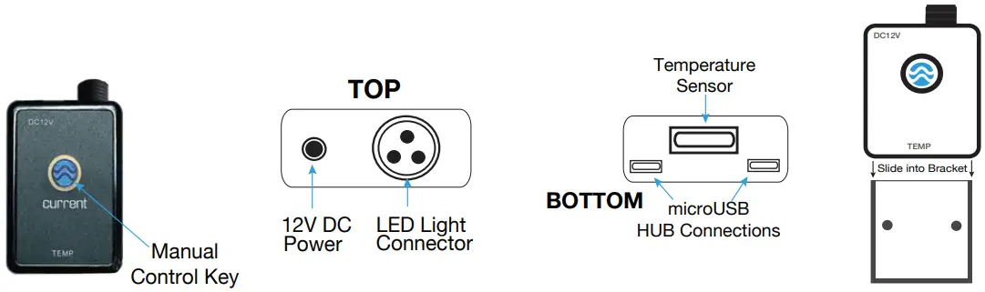 current R24 52 Watt Reef Aquarium Light Mini - MOUNT CONTROLLER