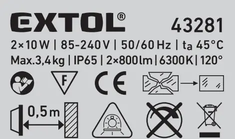 EXTOL LIGHT 43281 Dual Reflector LED Light - Figure 5