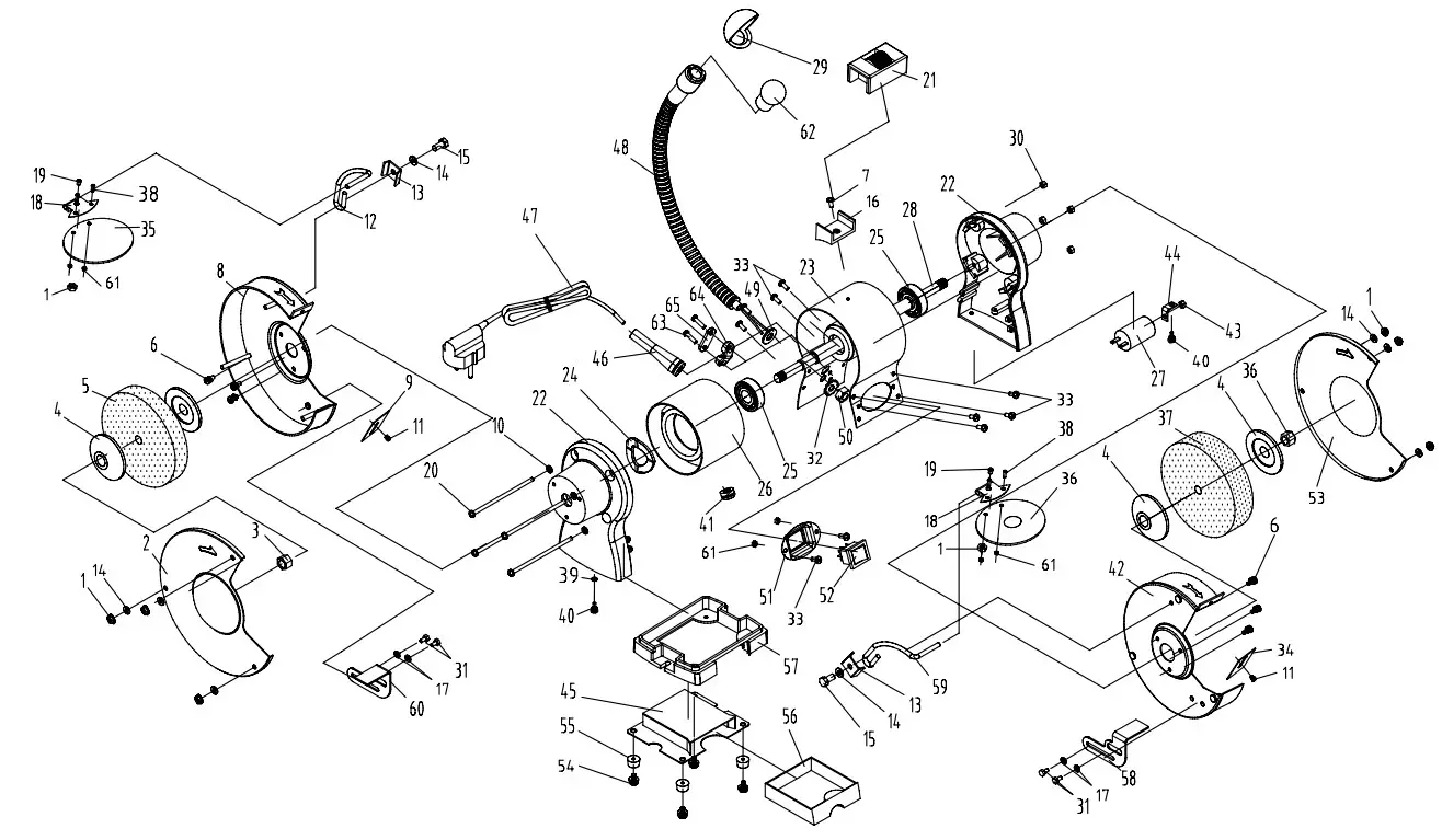 scheppach BG200AL Bench Grinder - Figure 2