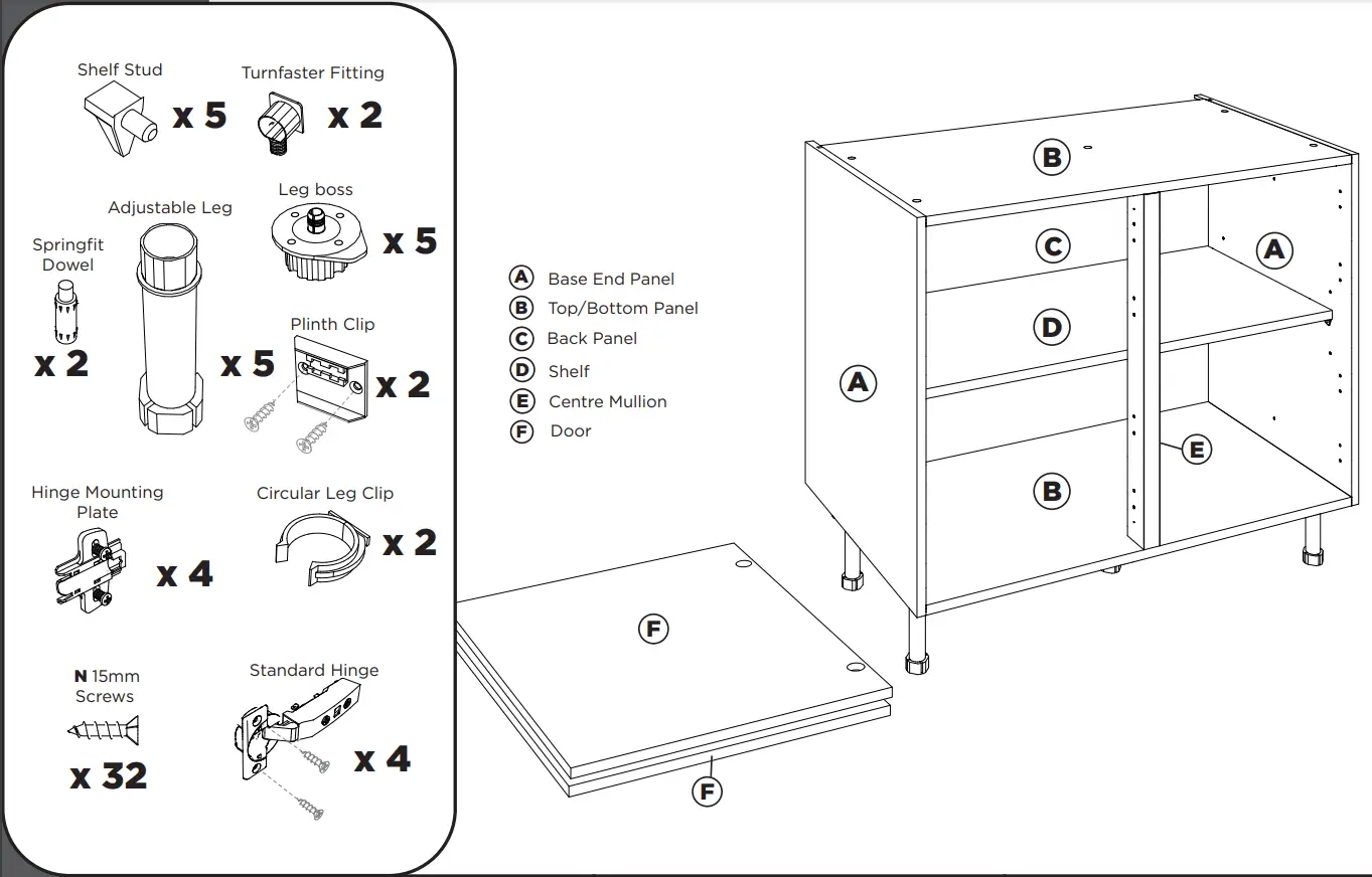 KITCHEN KIT DOCU0034B Double Base Cabinet - fig 1