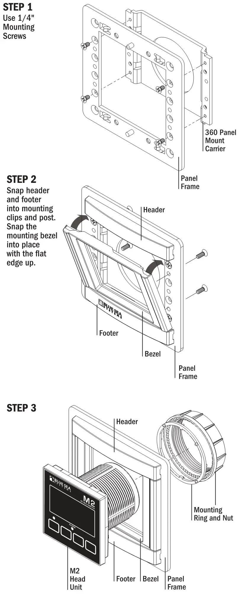 BLUE SEA SYSTEMS 1839 Tank M2 OLED Digital Monitor - 360 Panel Mount