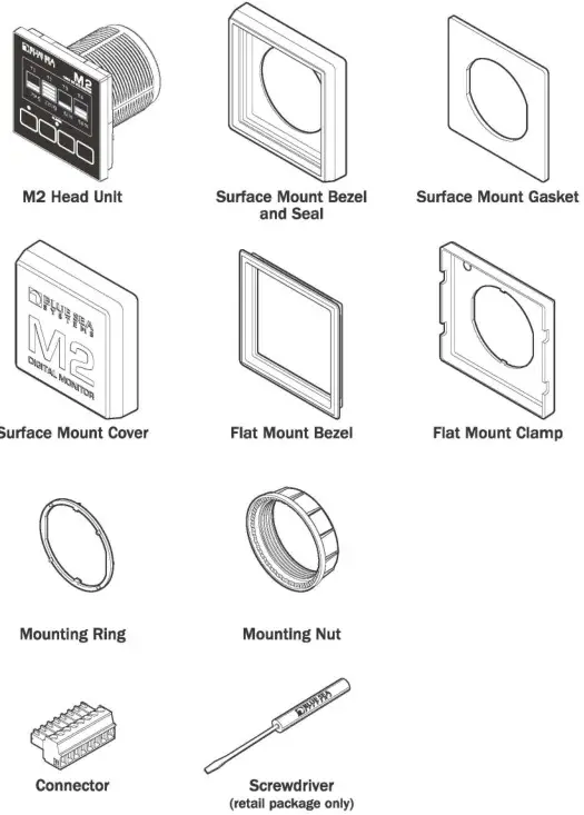 BLUE SEA SYSTEMS 1839 Tank M2 OLED Digital Monitor - Components Included