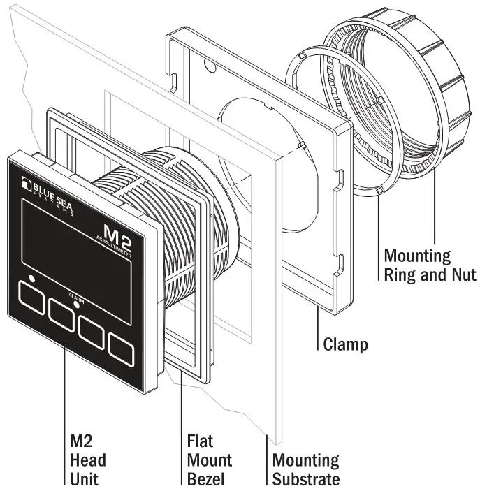 BLUE SEA SYSTEMS 1839 Tank M2 OLED Digital Monitor - Flat Mount