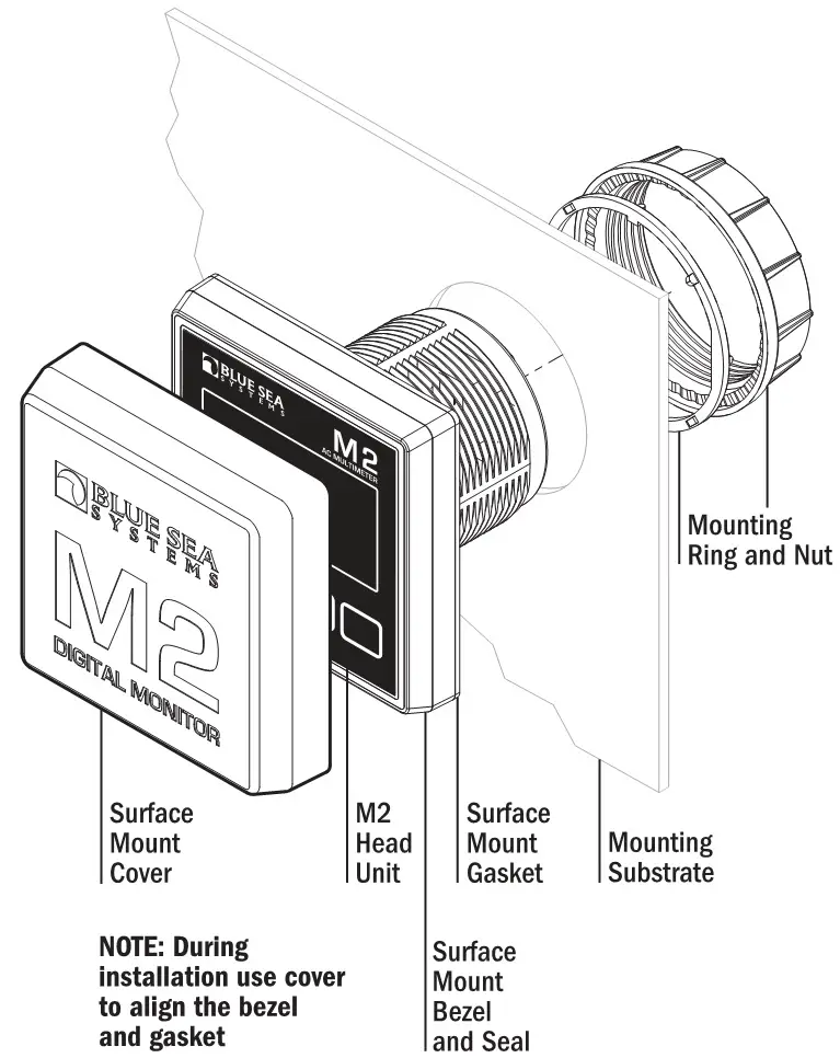 BLUE SEA SYSTEMS 1839 Tank M2 OLED Digital Monitor - Surface Mount