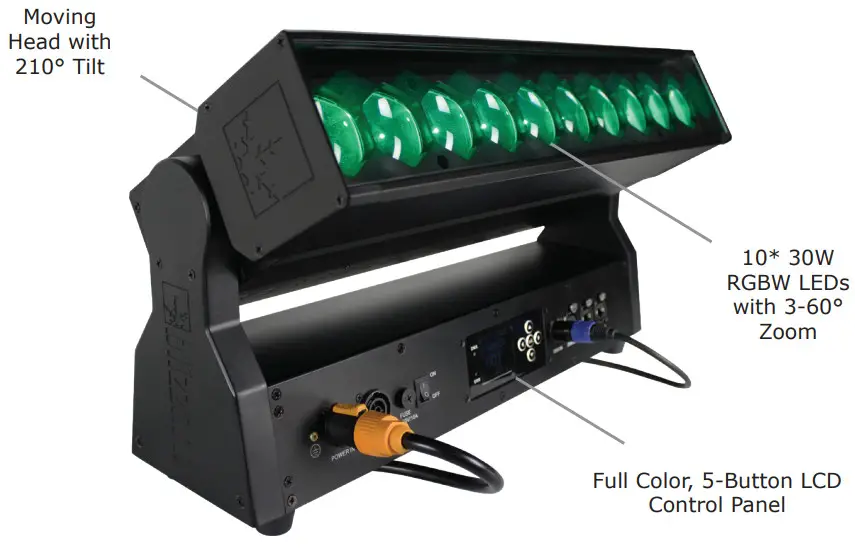 blizzard MystACL Z 10x30W RGBW LED Zoom Bar - Figure 1