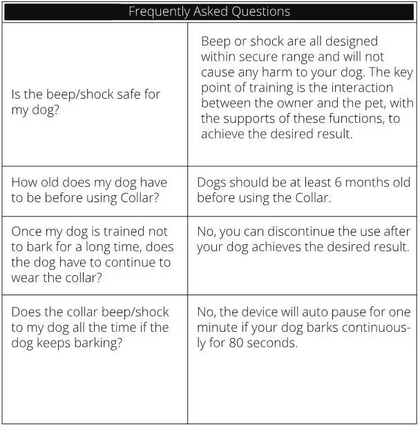 PATPET A01 Bark Control Collar - FAQ