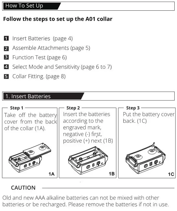 PATPET A01 Bark Control Collar - How to Set up & Insert Batteries