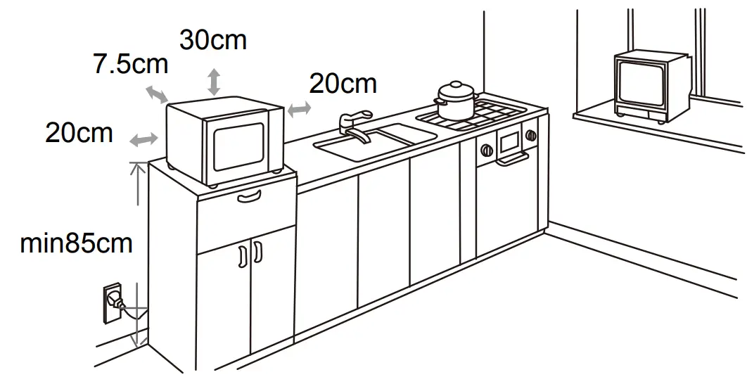 Electrolux EMG20K22B, EMG20K22W Freestanding Microwave Oven fig 2