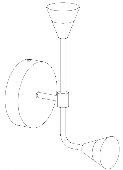  ZEVNI A04640 Benet 4.5-Inch 2-Light Gold-Black Modern-Contemporary LED Wall