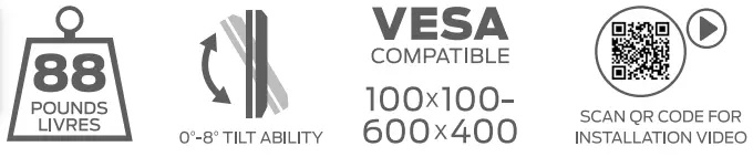 XTREME XMB1-0125-BLK TV Wall Mount Tilt Motion 32 inch - 70 inch -