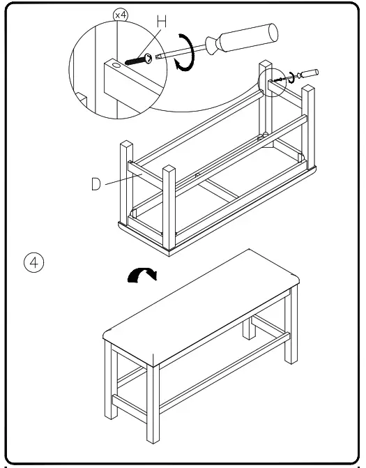 ASHLEY D78409 Counter Chair Bench - 4