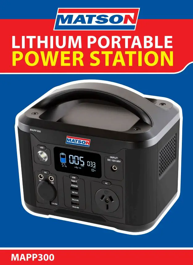 MATSON MAPP300 Lithium Portable Power Station User Manual