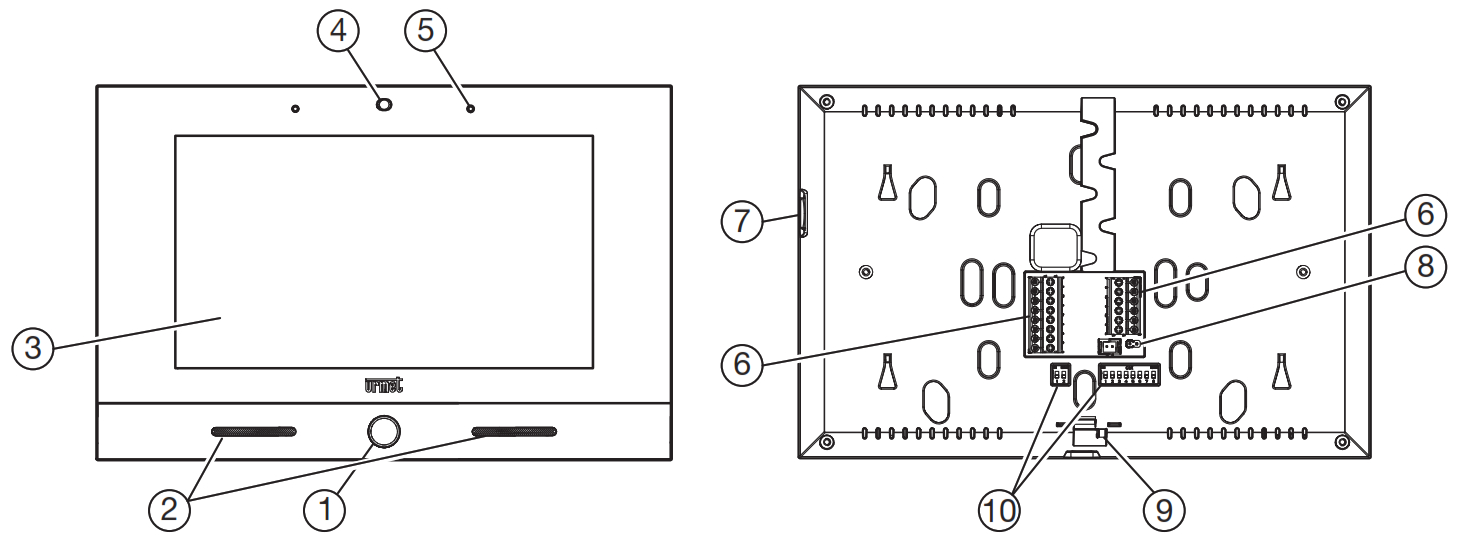 urmet VOG 7 7 Inch Video Door Phone - DESCRIPTION OF COMPONENTS