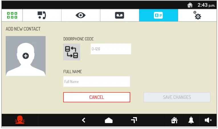urmet VOG 7 7 Inch Video Door Phone - request screen