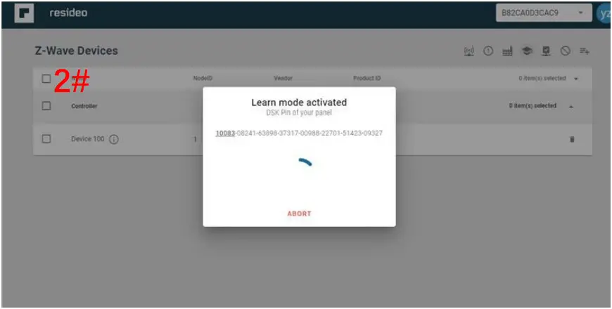 Z Wave CloudAPI Inclusion or Exclusion - DSK information below