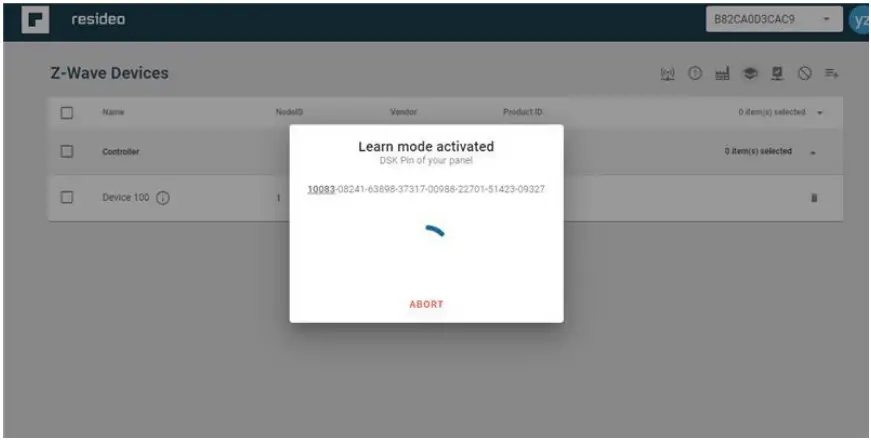 Z Wave CloudAPI Inclusion or Exclusion - DSK pin information