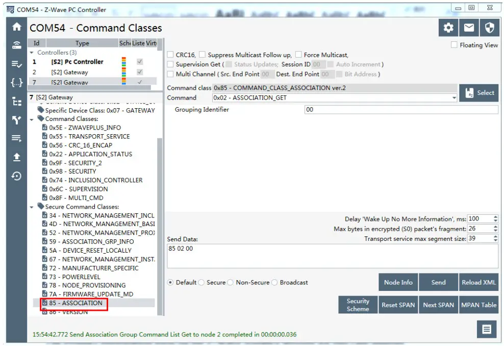 Z Wave CloudAPI Inclusion or Exclusion - command classes