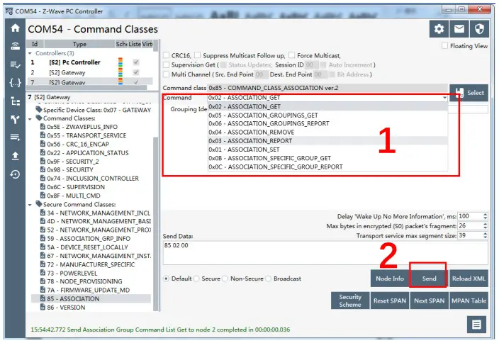 Z Wave CloudAPI Inclusion or Exclusion - command list