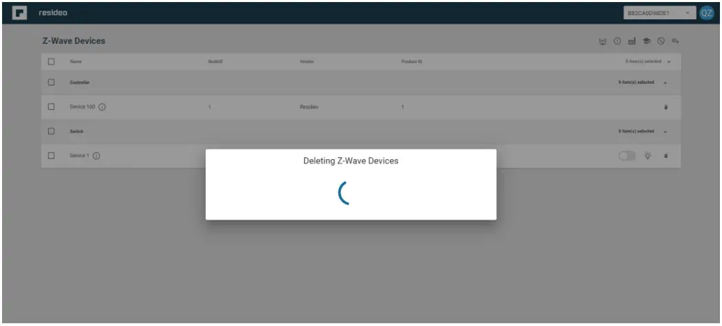 Z Wave CloudAPI Inclusion or Exclusion - display deleting