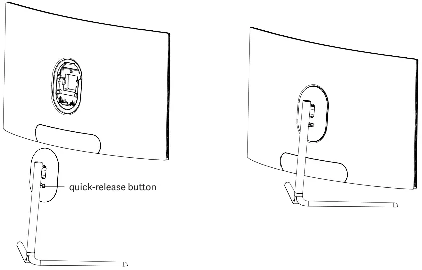 OVERSTEEL 27VF16K 27 Inch Krypto Curved PC Gaming Monitor - quick release button