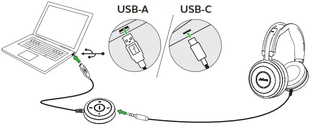 Jabra Evolve 80 Headset with Active Noise Cancellation - HOW TO CONNECT