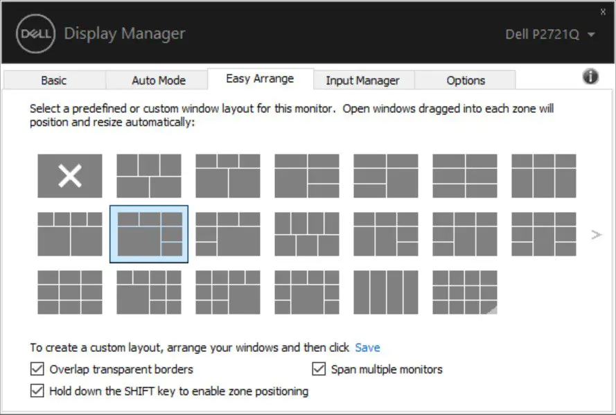 Dell 27 Monitor P2721Q - Organizing Windows with Easy Arrange 3