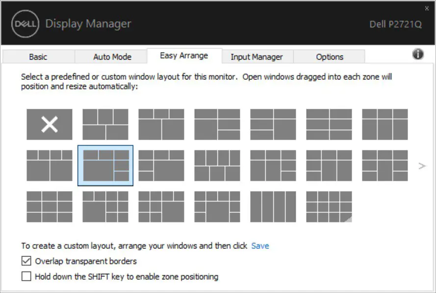 Dell 27 Monitor P2721Q - Organizing Windows with Easy Arrange