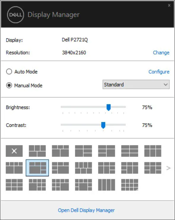 Dell 27 Monitor P2721Q - Using the Quick Settings Dialog