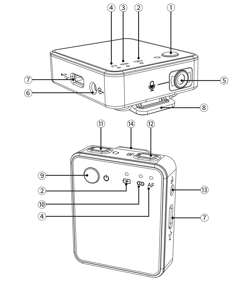 TAKSTAR V1 Wireless Lavalier Video Microphone - Function Descriptions