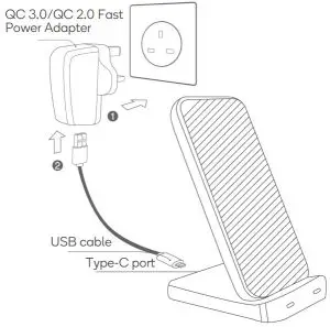 kogan KACOOLCHSTA Ultra Cool Wireless Fast Charging Stand - adapter
