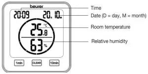 beurer HM 22 Thermo Hygrometer - Standard mode