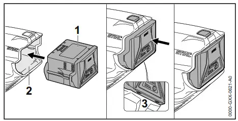 STIHL BGA 57 Battery Handheld Blower - Removing and Fitting the Battery 1