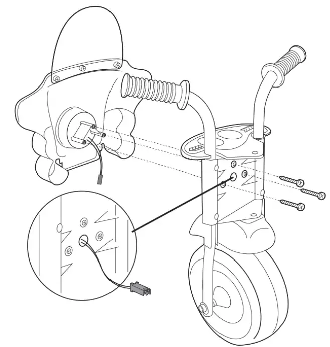 LENOXX 90313 Childrens Electronic Battery Operated Motor Tricycle - front wheel3