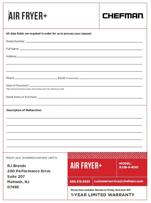 CHEFMAN RJ38-6-RDO 6 Liter Air Fryer Plus fig 5