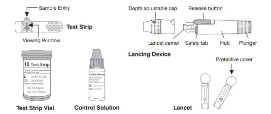 RIGHTEST GM232C ELSA Blood Glucose Meter - items