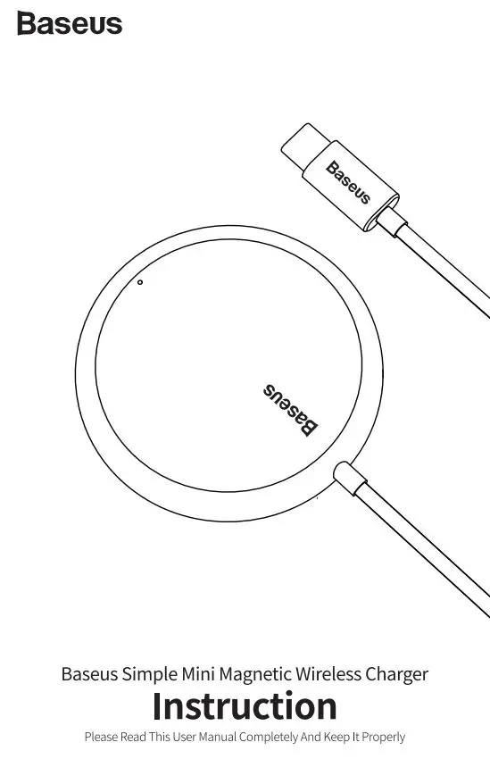 Baseus BS-W522 Simple Mini Magnetic Wireless Charger Instructions