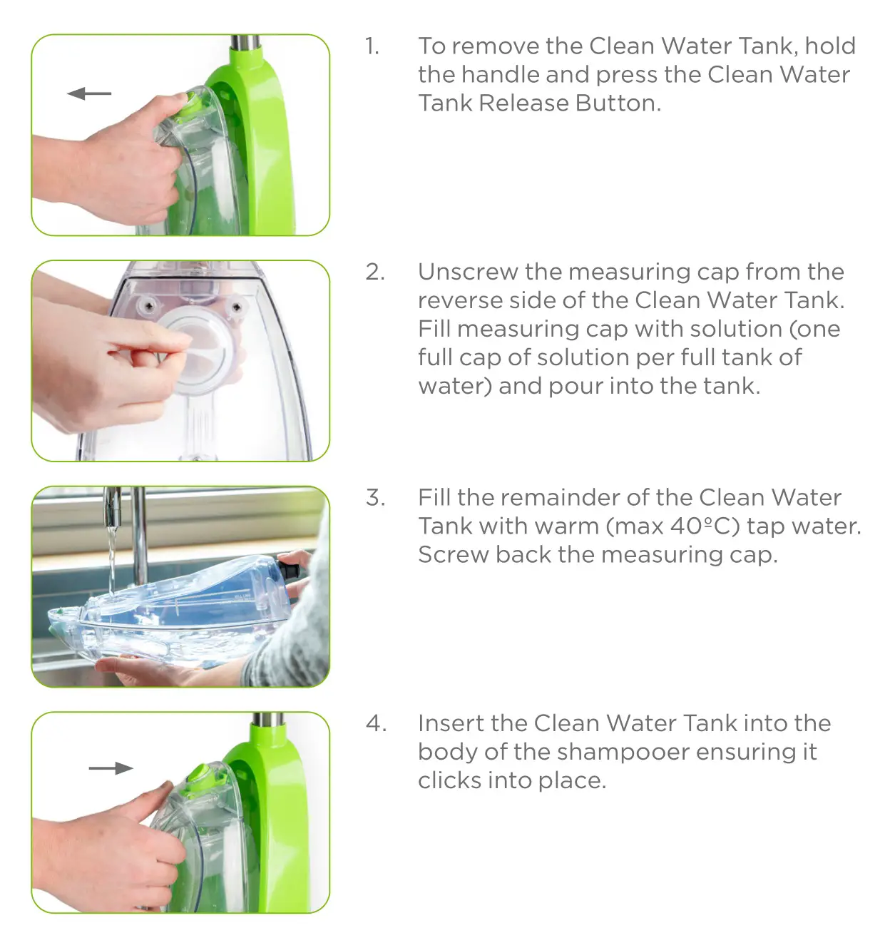 OPTIM O2600 Shampooer - Instructions For Use