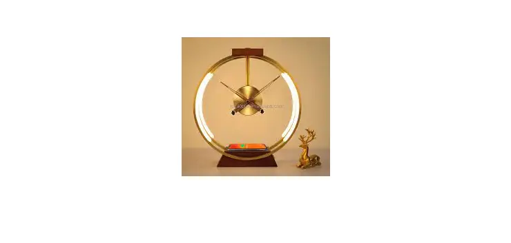 Qianfu Intelligent Technology Qf-8004 Golden Time Clock Lamp With Qi Wireless Charger Usb Port And Classical Clock Instruction Manual