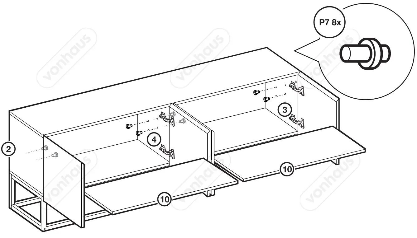 VonHaus 3000207 Grey TV Unit fig 1