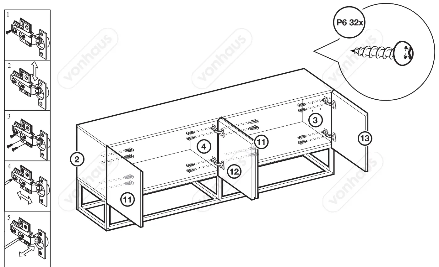 VonHaus 3000207 Grey TV Unit fig 2