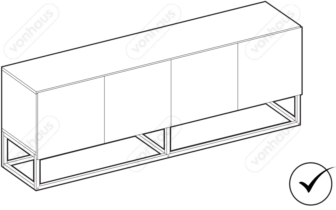 VonHaus 3000207 Grey TV Unit fig