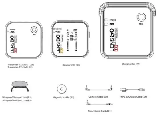 LENSGO 348C Wireless Lavalier Microphone - fig