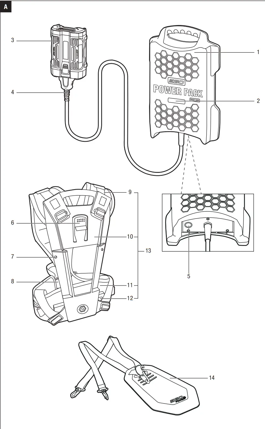 EGO BAX1300 56-Volt Backpack Battery - fig1