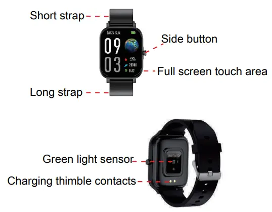 Jugeman TS29B Smart Watch for Men Women-fig1