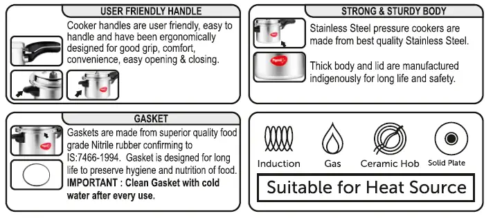 INOX 14044 Stainless Steel Pressure Cooker 1