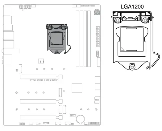 ASUS Z590 E Gaming Series Motherboard - CPU socket