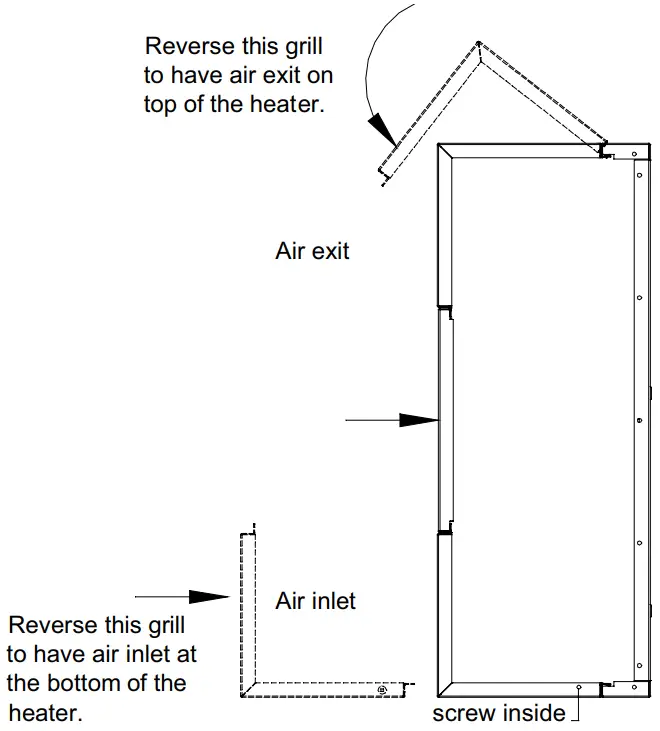 STELPRO CBH Series CBH0363CTW Cabinet Heater - AIR FLOW DIRECTION
