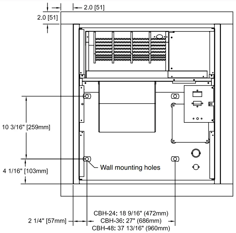 STELPRO CBH Series CBH0363CTW Cabinet Heater - CEILLING INSTALLATION
